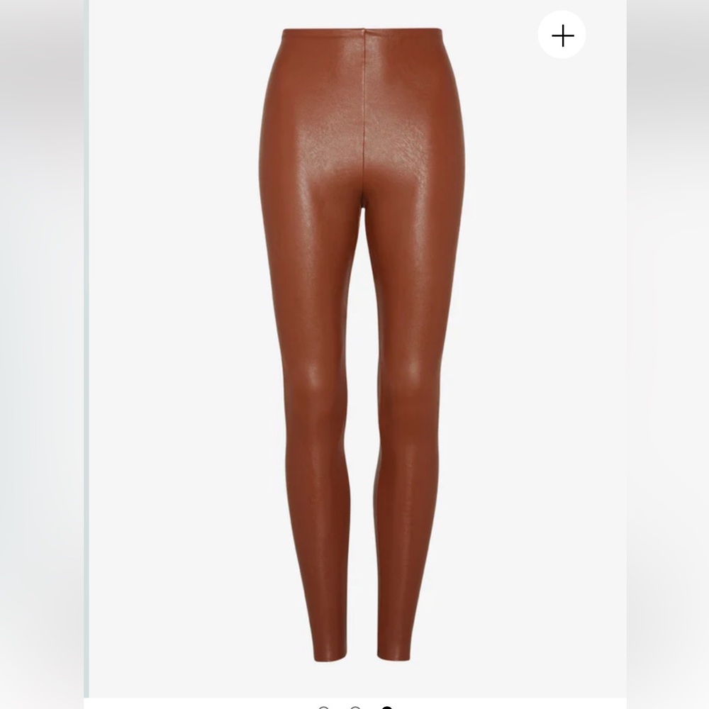 Commando Faux Leather Brown Leggings, Size Extra Small